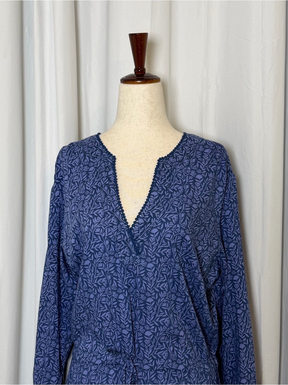 Beach to Bistro Sigrid Olsen Nina Gardenia Floral Blue Maxi Dress NWT Medium - Picture 2 of 9